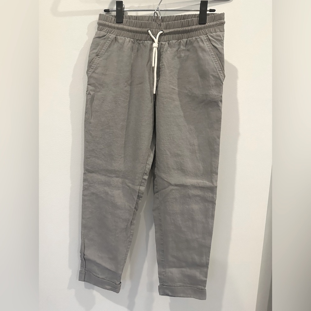 Athleta linen jogger taupe